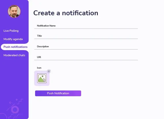 Notification feature in admin dashboard