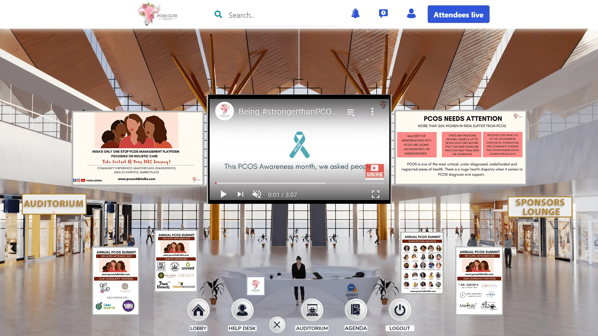 pcos virtual summit welcome lobby