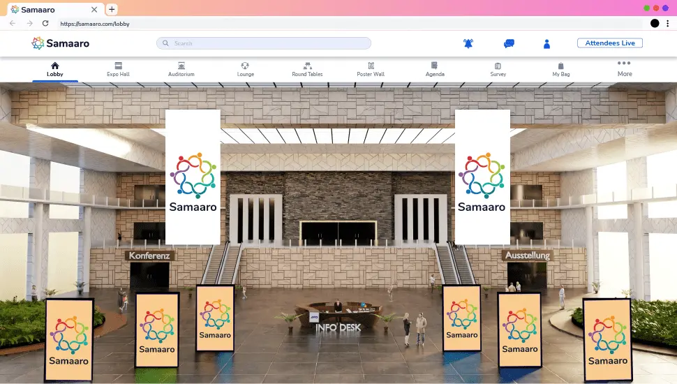3D - Welcome Lobby - Virtual Exhibition Platform 2022- Samaaro