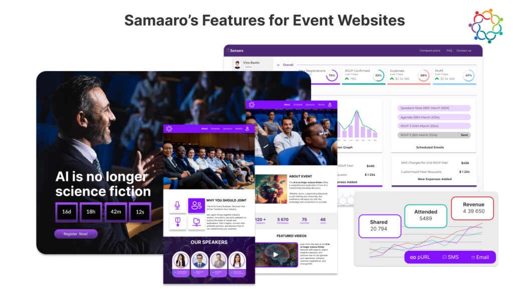 Samaaro’s Features for Event Websites