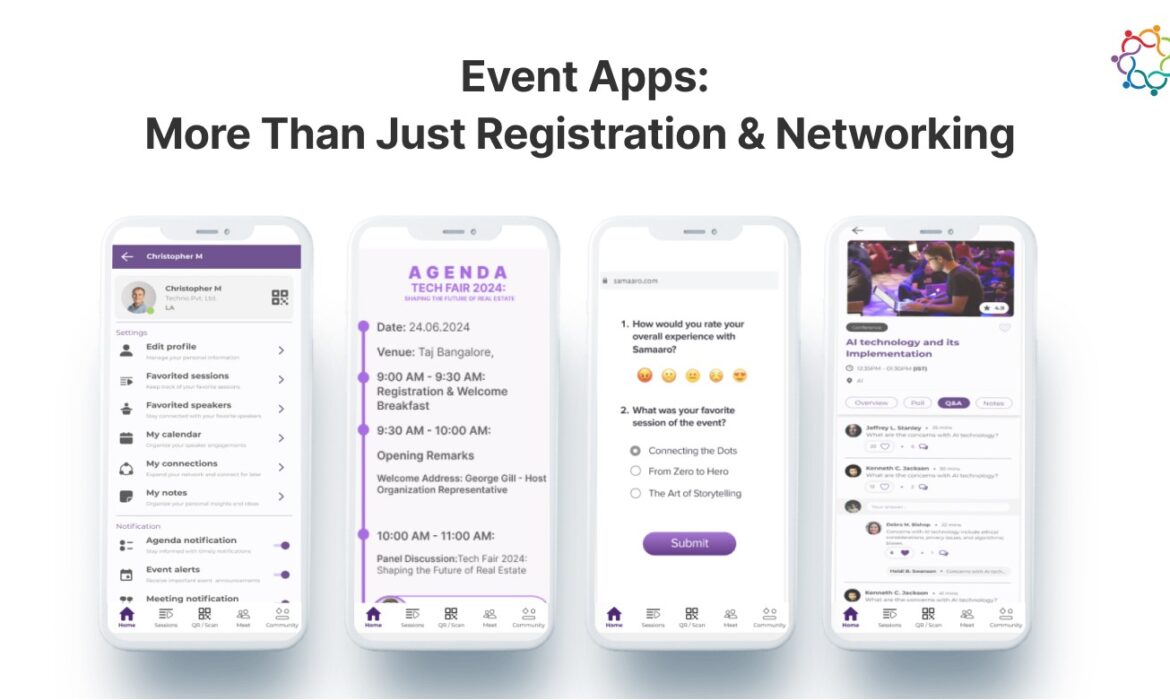 Three Smartphones: Showcasing the Expanded Utility of Event Apps