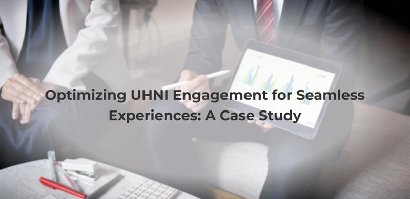 Professionals in a meeting with text about a UHNI engagement case study.