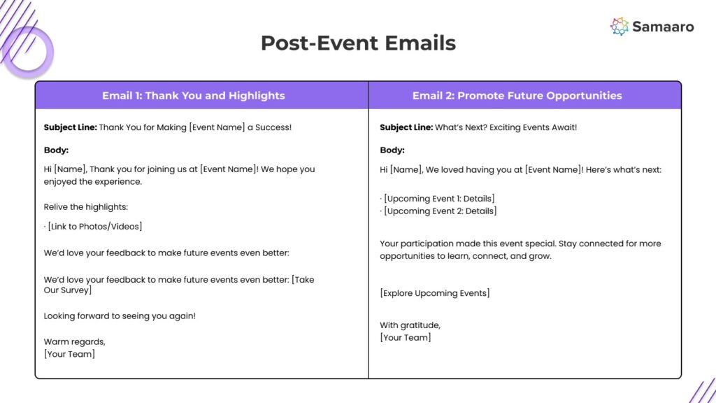 Post-Event Emails