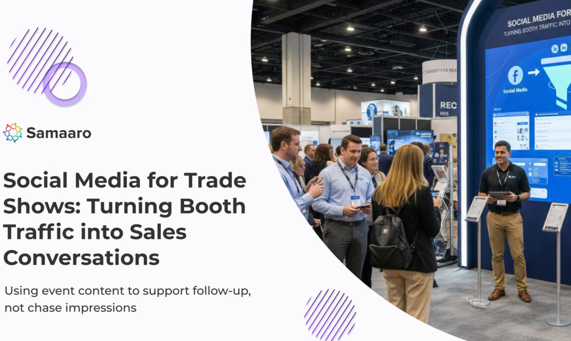 Trade show social media strategy: Turning Booth Traffic into Sales Conversations.