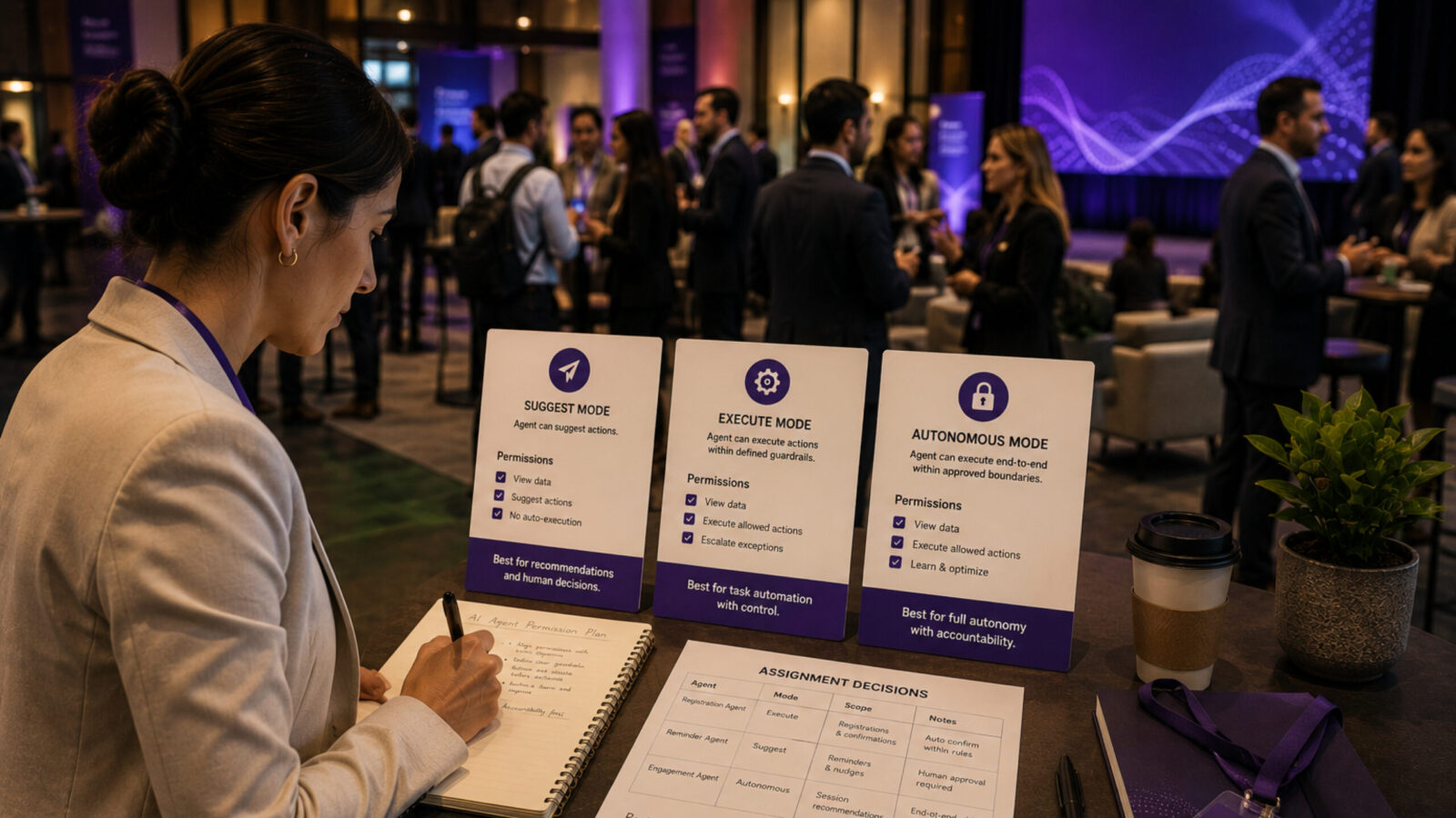 Do It, Ask Me First, or Just Advise: How Permission Modes Keep an Event Agent Safe